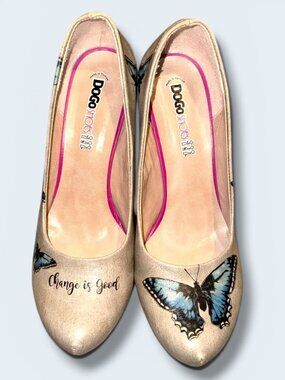 DOGO Butterfly Print Heels Size 38 (US 7.5)